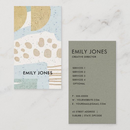 SOFT SUBTLE AQUA MODERN ABSTRACTE GEOMETRISCHE ART VISITEKAARTJE (Voorkant / Achterkant)