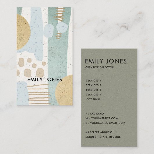 SOFT SUBTLE AQUA MODERN ABSTRACTE GEOMETRISCHE ART VISITEKAARTJE (Voorkant / Achterkant)