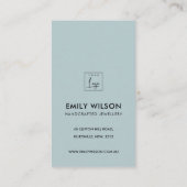 SOFT SUBTLE BLUSH BLUE FLORAL BUSINESS DANK U VISITEKAARTJE (Achterkant)