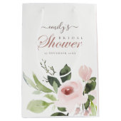 SOFT SUBTLE FLORAL BLUSH PINK ROSE VRIJGEZELLENFEE MEDIUM CADEAUZAKJE (Voorkant)