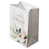SOFT SUBTLE FLORAL BLUSH PINK ROSE VRIJGEZELLENFEE MEDIUM CADEAUZAKJE (Achterkant Gekanteld)