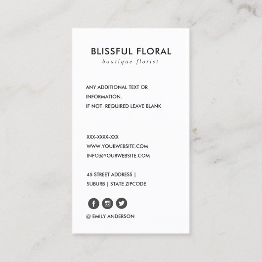 SOFT SUBTLE GRAY WHITE DAMASK FLORAL PATTERN VISITEKAARTJE (Achterkant)