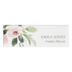 SOFT SUBTLE KLEUR WASH BLUSH PINK FLORAL BUNCH NAAMBADGE