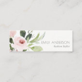 SOFT SUBTLE KLEUR WASSE BLUSH PINK FLORAL BUNCH MINI VISITEKAARTJE (Voorkant)