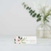 SOFT SUBTLE KLEUR WASSE BLUSH PINK FLORAL BUNCH MINI VISITEKAARTJE (Staand voorkant)