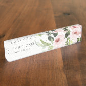 SOFT SUBTLE KLEUR WASSE BLUSH PINK FLORAL BUNCH NAAMBORDJE (Zijkant)