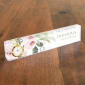 SOFT SUBTLE KLEUR WASSE BLUSH PINK FLORAL BUNCH NAAMBORDJE (Zijkant)