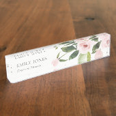 SOFT SUBTLE KLEUR WASSE BLUSH PINK FLORAL BUNCH NAAMBORDJE (Zijkant)