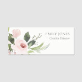 SOFT SUBTLE KLEUR WASSE BLUSH PINK FLORAL BUNCH NAAMPLAATJE (Voorkant)