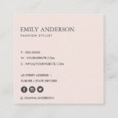 SOFT SUBTLE KLEUR WASSE BLUSH PINK FLORAL BUNCH VIERKANTE VISITEKAARTJE (Achterkant)