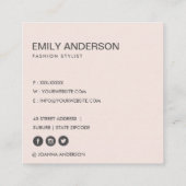 SOFT SUBTLE KLEUR WASSE BLUSH PINK FLORAL BUNCH VIERKANTE VISITEKAARTJE (Achterkant)