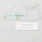 SOFT SUBTLE PASTEL AQUA BLUE GOLD ABSTRACT ORGANIS MINI VISITEKAARTJE (Voorkant / Achterkant)