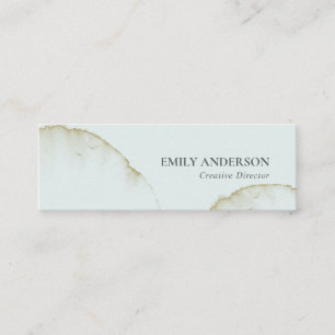 SOFT SUBTLE PASTEL AQUA BLUE GOLD ABSTRACT ORGANIS MINI VISITEKAARTJE