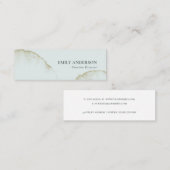 SOFT SUBTLE PASTEL AQUA BLUE GOLD ABSTRACT ORGANIS MINI VISITEKAARTJE (Voorkant / Achterkant)