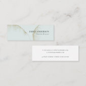 SOFT SUBTLE PASTEL AQUA BLUE GOLD ABSTRACT ORGANIS MINI VISITEKAARTJE (Voorkant / Achterkant)