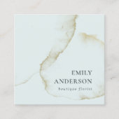 SOFT SUBTLE PASTEL AQUA BLUE GOLD ABSTRACT ORGANIS VIERKANTE VISITEKAARTJE (Voorkant)