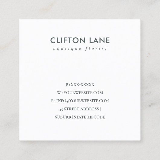 SOFT SUBTLE PASTEL AQUA BLUE GOLD ABSTRACT ORGANIS VIERKANTE VISITEKAARTJE (Achterkant)