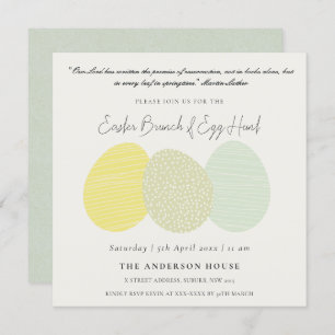 SOFT SUBTLE PASTEL EASTER EIEREN BRUNCH EN EGG HUN KAART