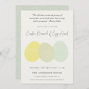 SOFT SUBTLE PASTEL EASTER EIEREN BRUNCH EN EGG HUN KAART