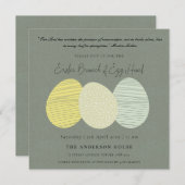 SOFT SUBTLE PASTEL EASTER EIEREN BRUNCH EN EGG HUN KAART (Voorkant / Achterkant)
