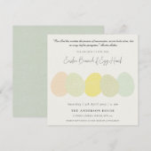 SOFT SUBTLE PASTEL EASTER EIEREN BRUNCH EN EGG HUN KAART (Voorkant / Achterkant)