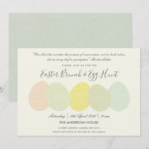 SOFT SUBTLE PASTEL EASTER EIEREN BRUNCH EN EGG HUN KAART
