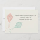 SOFT SUBTLE PINK BLUE KITE BABY SHOWER KAART (Achterkant)