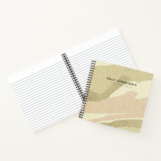 SOFT SUBTLE PINK GRAY MODERN ABSTRACTE ART WAVES NOTITIEBOEK (Binnen)