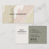 SOFT SUBTLE PINK GRAY MODERN ABSTRACTE ART WAVES VISITEKAARTJE (Voorkant / Achterkant)