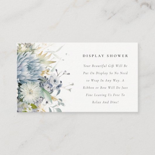 Soft Succulent Bloemen Display Douche Baby shower Informatiekaartje (Voorkant)