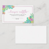 Soft Succulent & Cacti Girl Diaper Raffle Card Informatiekaartje (Voorkant / Achterkant)