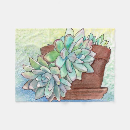 Soft Succulent Fleece Blanket (Voorkant (Horizontaal))