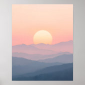 Soft Sunrise Mountain Wall Art Poster (Voorkant)