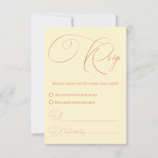 Soft Sunset Hues RSVP Response Kaart (Voorkant)