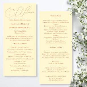 Soft Sunset Hues Wedding Programma Programmakaart