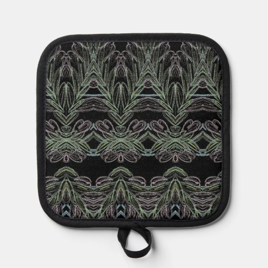 Soft Swirls Black Pannenlap (Voorkant)