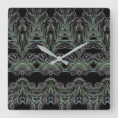 Soft Swirls Black Vierkante Klok (Voorkant)