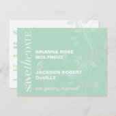 Soft Swirls Sla de datum op Aankondigingskaart (Voorkant / Achterkant)