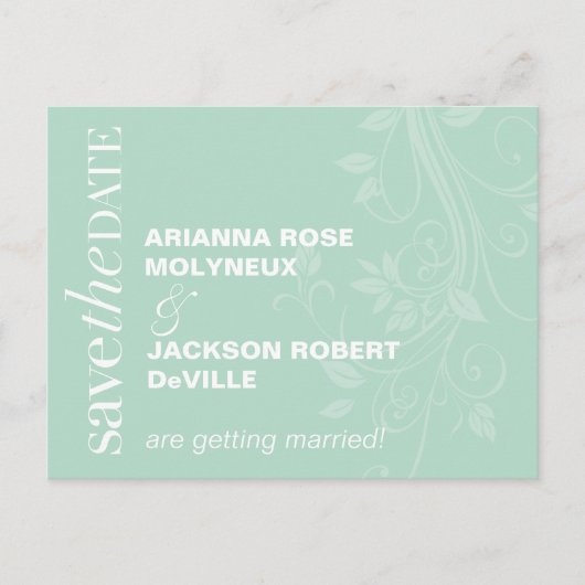 Soft Swirls Sla de datum op Aankondigingskaart (Voorkant)