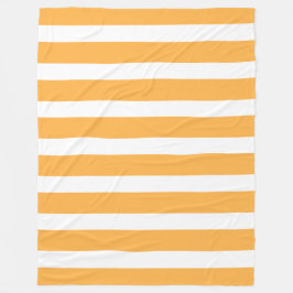 Soft Tangerine and White Vertical Striped Fleece Deken