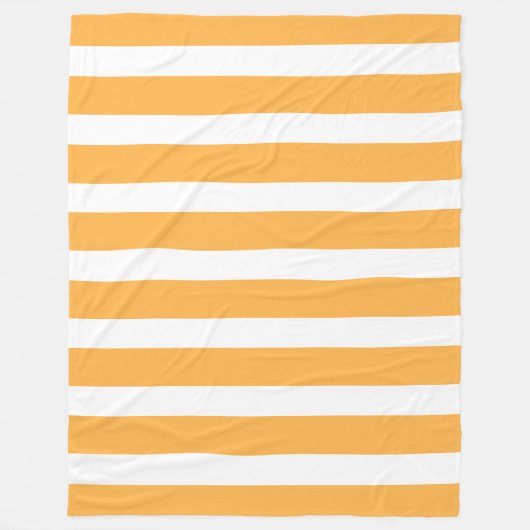 Soft Tangerine and White Vertical Striped Fleece Deken (Voorkant)