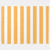 Soft Tangerine and White Vertical Striped Fleece Deken (Voorkant (Horizontaal))