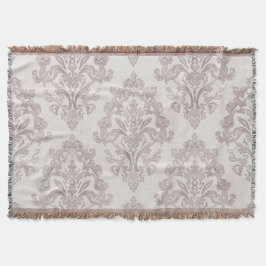 Soft Taupe Damask Watercolor Classic Floral Deken