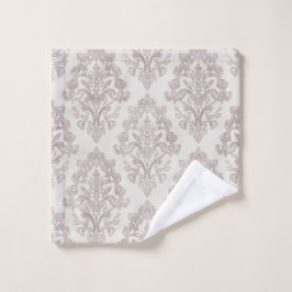 Soft Taupe Damask Watercolor Classic Floral Washandje