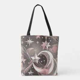 Soft Taupe Rose Moon Warm Neutral Aesthetic Tote Bag