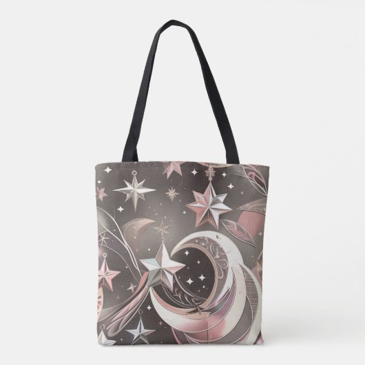 Soft Taupe Rose Moon Warm Neutral Aesthetic Tote Bag (Achterkant)