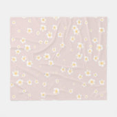 Soft Taupe White Daisies Fleece Deken (Voorkant (Horizontaal))