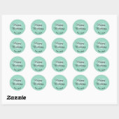Soft Teal Custom Birthday Sticker (Vel)