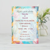 Soft Teal Watercolor Floral Frame Kaart (Staand voorkant)