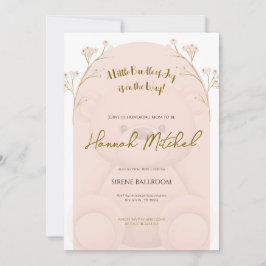Soft Teddy Bear Baby Shower Invitation Kaart